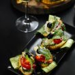 mixed vegetables on bread